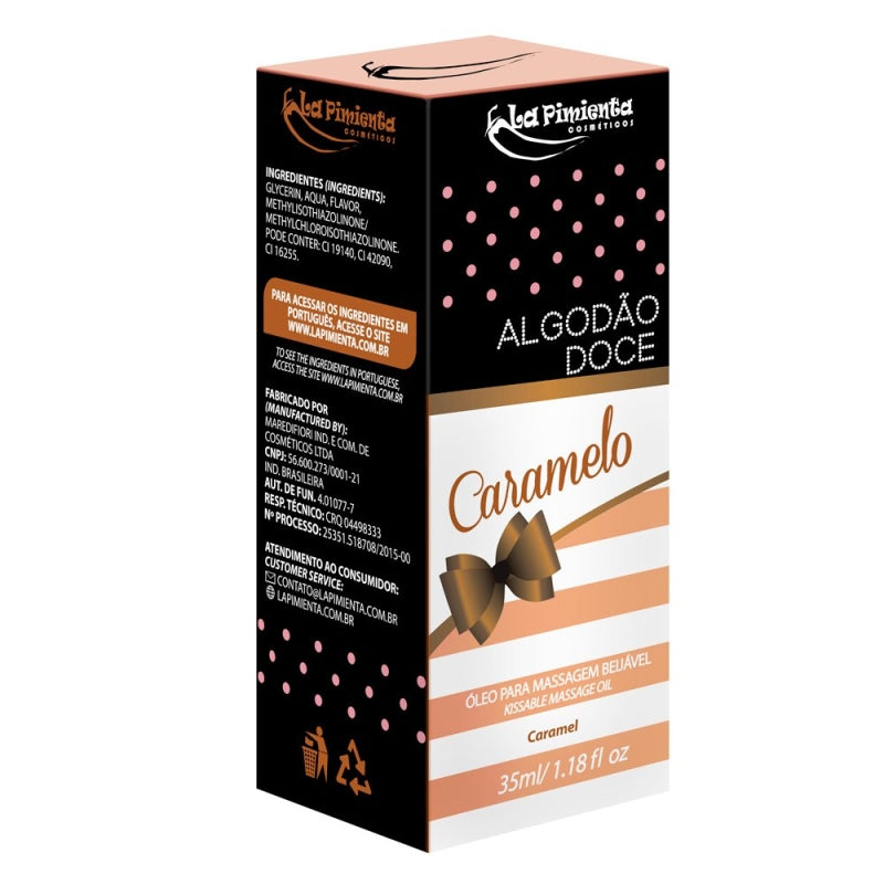 Óleo Beijável Algodão doce com Sensação HOT e Aroma de Caramelo LA PIMIENTA