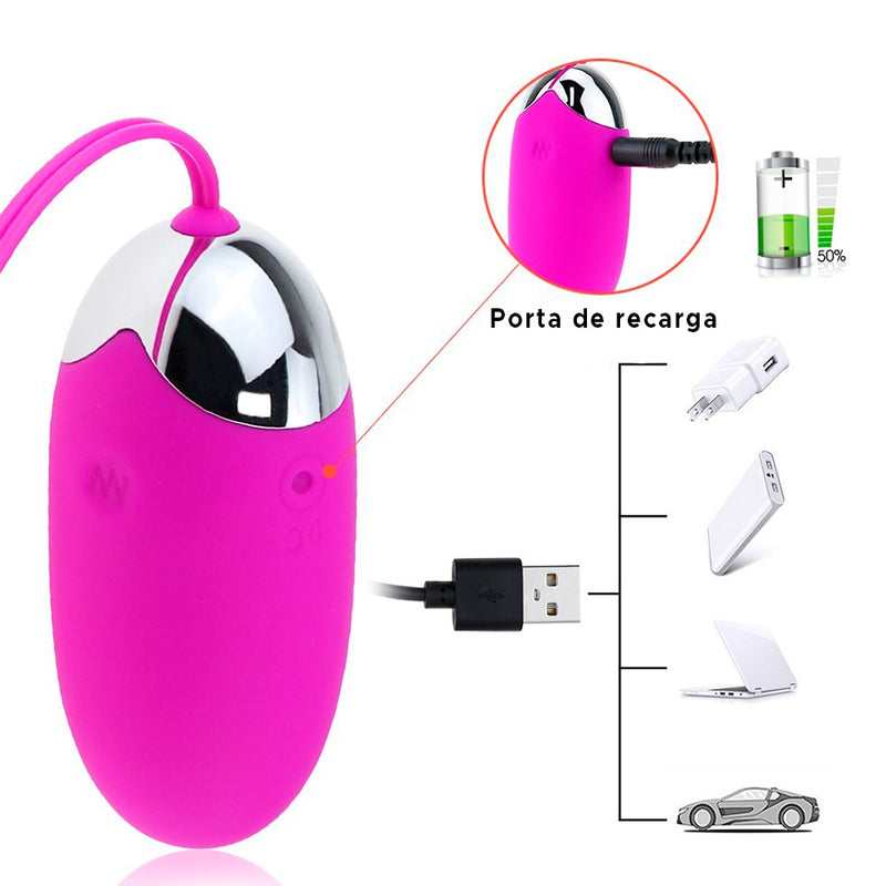 Vibrador Bluethooth Feminino Ponto G Controle por Celular À distância 12 Modos de Vibração - Pretty Love Bluetooth
