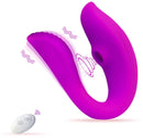 Vibrador/sugador em Formato de U Recarregável – Estimulação Dupla com Controle Remoto à Distância 💜