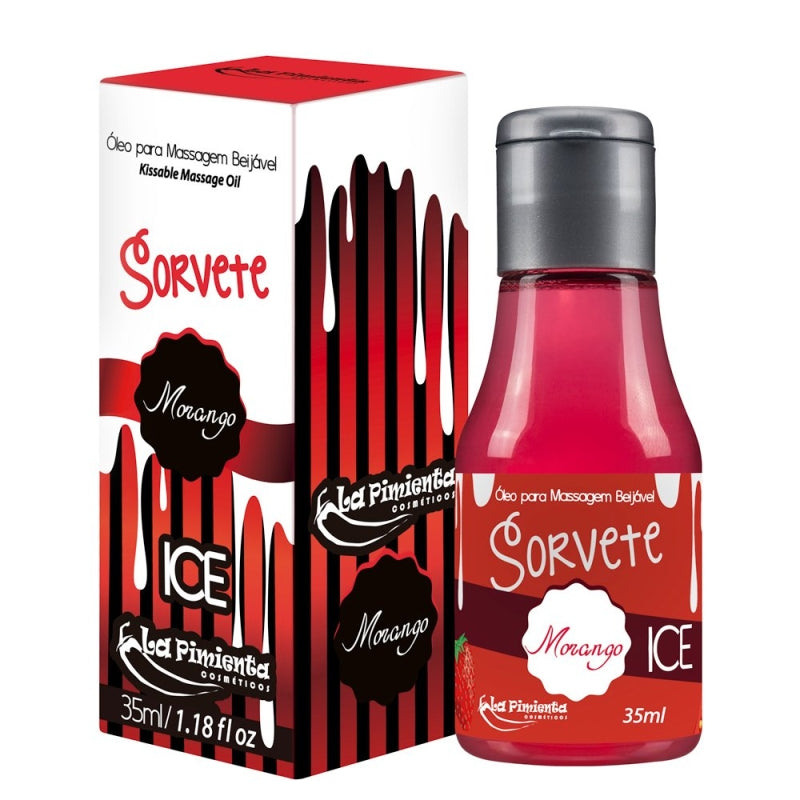 Óleo Beijável Sorvete Morango La Pimienta