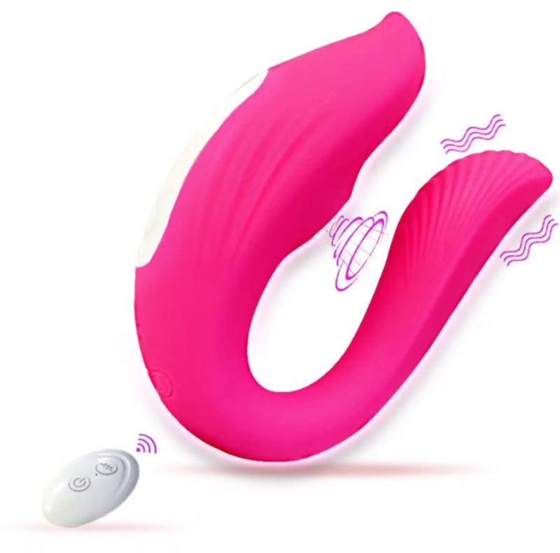 Vibrador/sugador em Formato de U Recarregável – Estimulação Dupla com Controle Remoto à Distância 💜