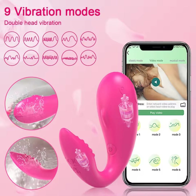 Vibrador de Casal em Formato de Baleia – Duplo Estímulo com Controle à Distância via APP 🔥