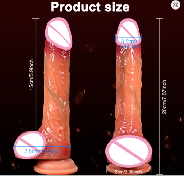Prótese Realística com Ventosa – Product Size
