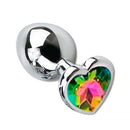 Plug Anal Cônico em Aço com Jóia Coração - Tamanho M