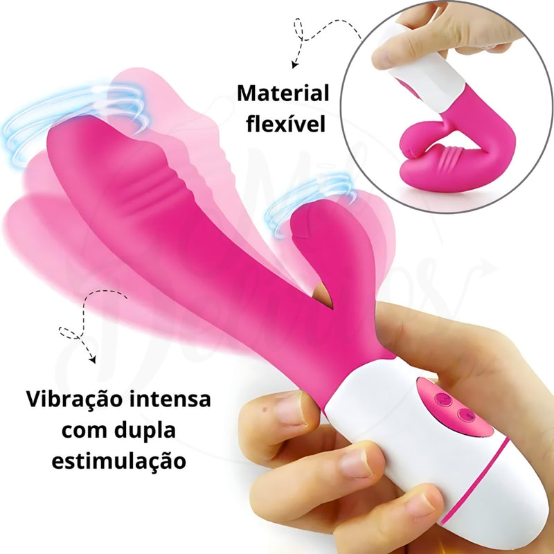Vibrador Com Estimulador de Clitoris E 10 Modos De Vibração - Female Vibrator