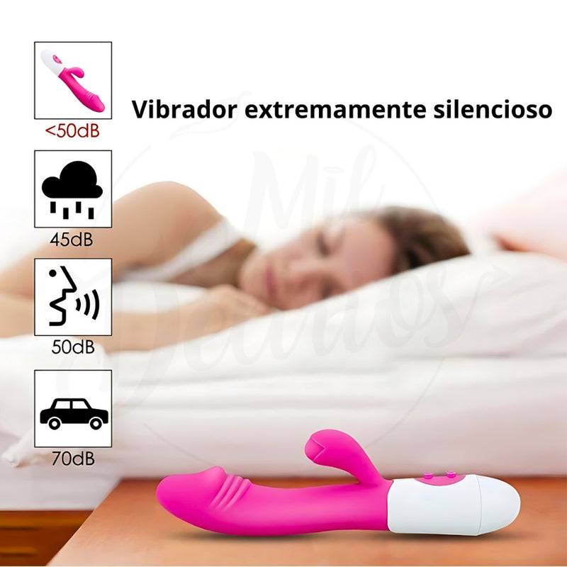 Vibrador Com Estimulador de Clitoris E 10 Modos De Vibração - Female Vibrator