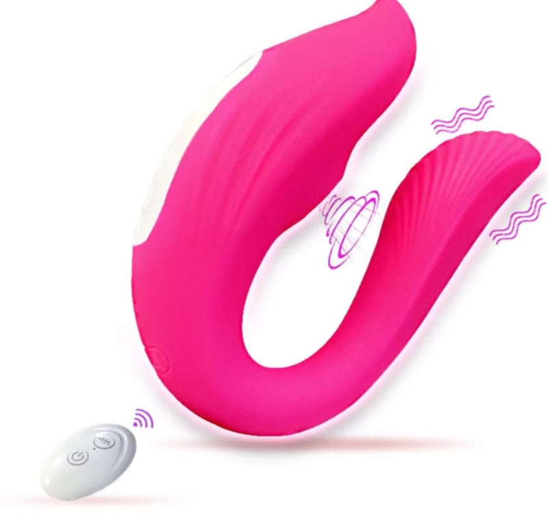 Vibrador/sugador em Formato de U Recarregável – Estimulação Dupla com Controle Remoto à Distância 💜