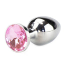Plug Anal em Alumínio Polido com Jóia na Base - Tamanho P