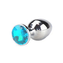 Plug Anal em Alumínio Polido com Jóia na Base - Tamanho P