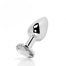 Plug Anal em Alumínio Polido com Jóia na Base - Tamanho P