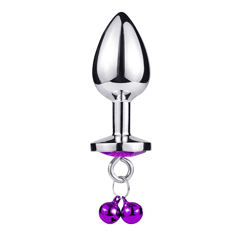 Plug Anal Cônico em Aço com Jóia e Pingente - Tamanho P