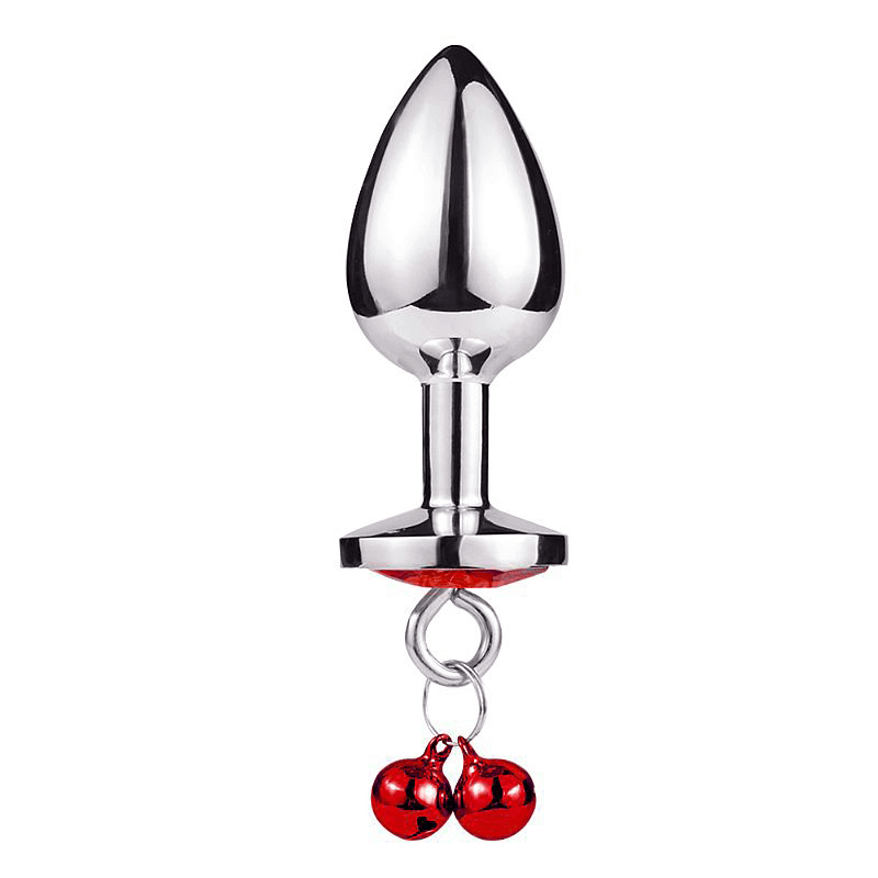 Plug Anal Cônico em Aço com Jóia e Pingente - Tamanho P