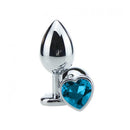 Plug Anal Cônico em Aço com Jóia Coração - Tamanho P