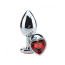 Plug Anal Cônico em Aço com Jóia Coração - Tamanho M