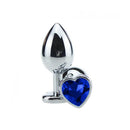 Plug Anal Cônico em Aço com Jóia Coração - Tamanho P