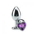 Plug Anal Cônico em Aço com Jóia Coração - Tamanho M